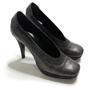 COOP Barneys New York Heels Pumps Snakeskin Shoes US 10 EUR 40 Italian Black‎